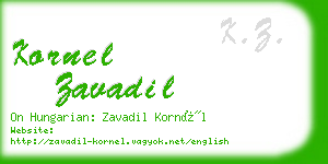 kornel zavadil business card